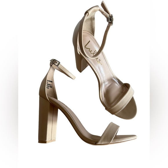 LULUS tan open toe platform high heels with ankle strap size 8 - Picture 6 of 6